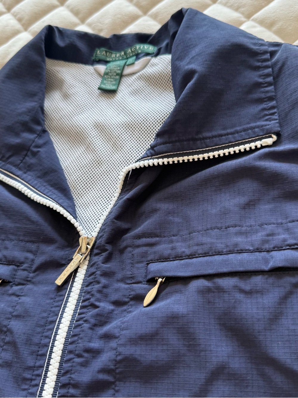 Lauren Active Ralph Lauren Navy Blue Utility Cargo Vest Size Small - Picture 8 of 14
